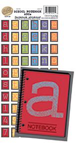 HOTP Cardstock Stickers - School Notebook ABC's