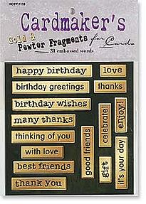 HOTP Cardmaker's Embossed Focals Fragment Gold & Pewter