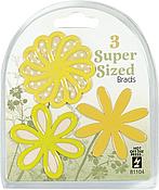 HOTP Super Size Brads - Yellow Flower
