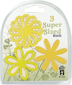 HOTP Super Size Brads - Yellow Flower