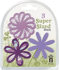 HOTP Super Size Brads - Purple Flower