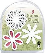 HOTP Super Size Brads - White Flower