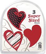 HOTP Super Size Brads - Red Heart