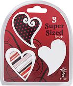 HOTP Super Size Brads - White Heart