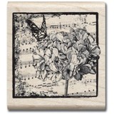Hampton Art Wood Stamp - Hydrangea Collage 3"X3"