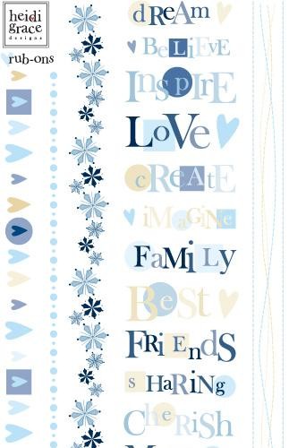 Heidi Grace Designs - Snowflake Park -Words & Border Rub-ons