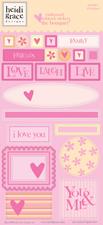 Heidi Grace Designs - Embossed Shapes Cardstock Stickers - Bouquet