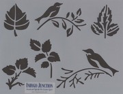 Indygo Junction Stencil - Feathers and Flora