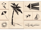 Inkadinkado Wood Stamp Set - Day At the Beach