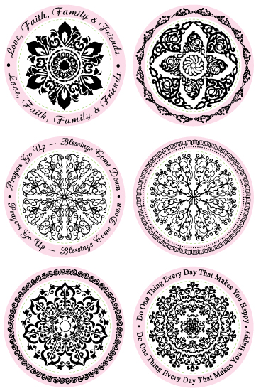 Just-Rite Stampers - Kaleidoscope Borders & Centers Round 2-3/8"