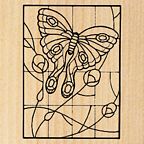 Kandi Corp Rubber Stamp - Stained Glass Butterfly