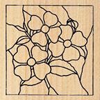 Kandi Corp Rubber Stamp - Stained Glass Floral Tile