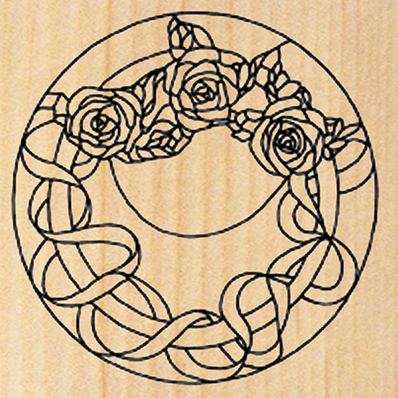 Kandi Corp Rubber Stamp - Stained Glass Round Roses
