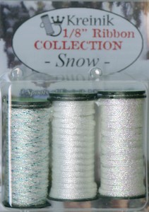 Kreinik 1/8in Metallic Ribbon Pack 3ct Snow
