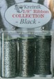 Kreinik 1/8in Metallic Ribbon Pack 3ct Black