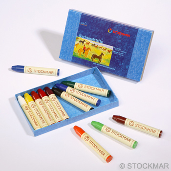 Stockmar Wax Stick Crayons Box - 12 Assorted