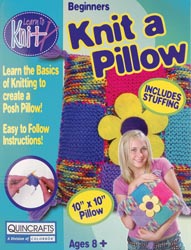Quincraft Pillow Learn To Knit Kit