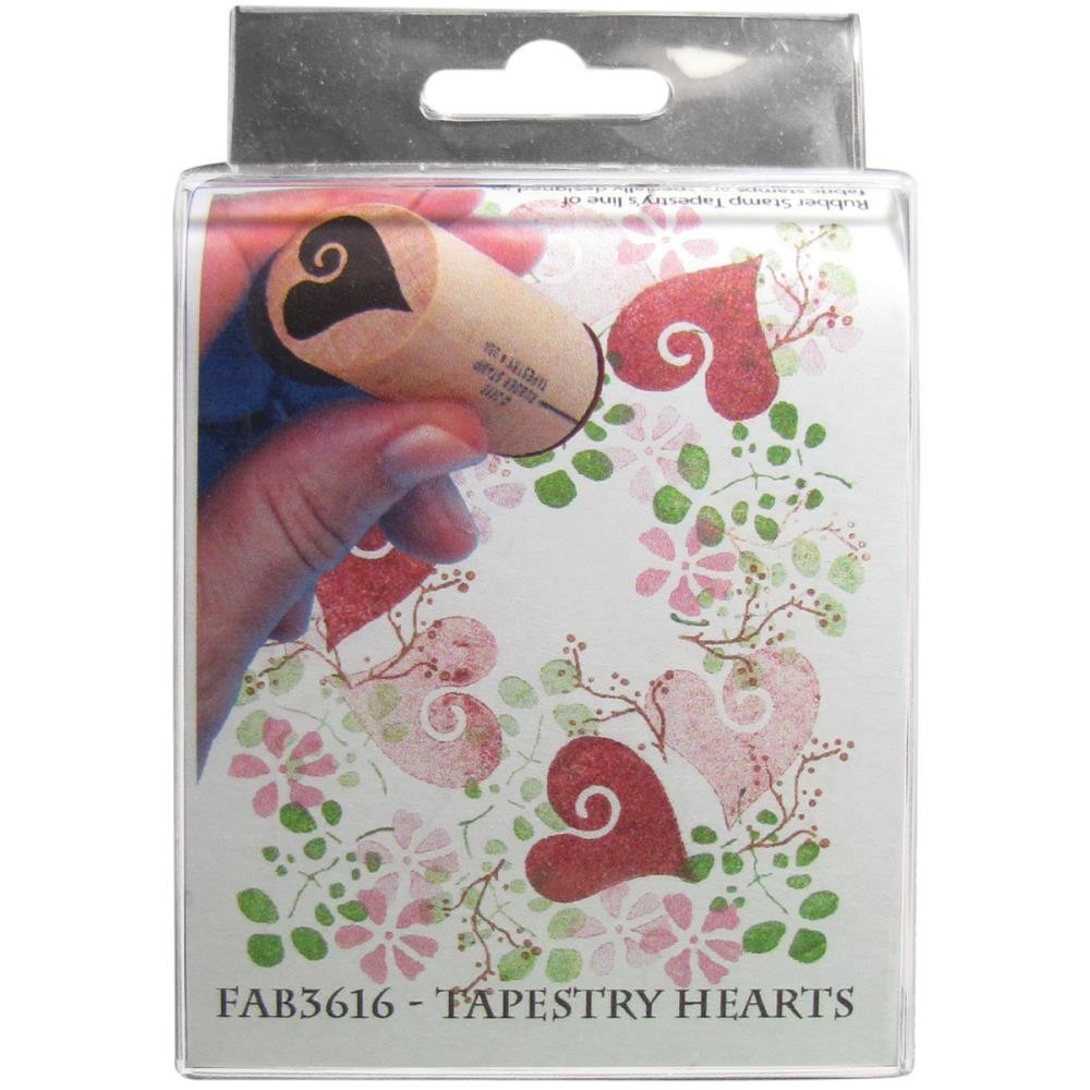 Rubber Stamp Tapestry Fabric Stamp Set - Tapestry Hearts