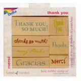 Rubber Stampede Wood Stamp Set Words - Thank You