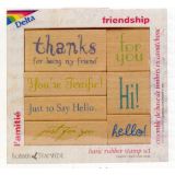 Rubber Stampede Wood Stamp Set Words - Friendship