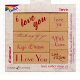 Rubber Stampede Wood Stamp Set Words - Love