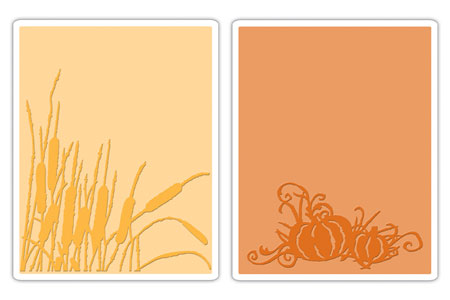 Sizzix - Texture Fades Embossing Folders - Tim Holtz - Cattails & Pumpkins