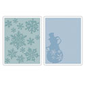 Sizzix - Texture Fades Embossing Folders - Tim Holtz - Snow Fluries & Snowman