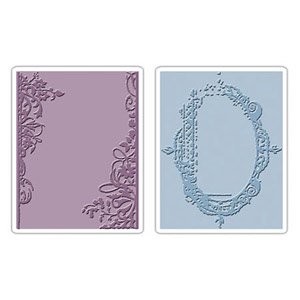 Sizzix - Texture Fades Embossing Folders - Tim Holtz - Fancy & Floral Frame