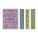 Sizzix - Texture Fades Embossing Folders - Tim Holtz - Halloween Background & Borders Set