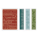 Sizzix - Texture Fades Embossing Folders - Tim Holtz - Christmas Background & Borders Set