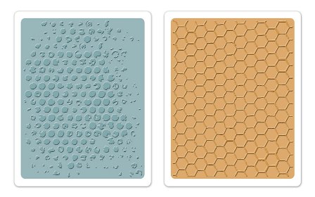 Sizzix - Texture Fades Embossing Folders - Tim Holtz - Bubble & Honeycomb Set