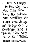 Stampendous Perfectly Clear Stamps Birthday Words