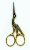 Stork Scissors - Gold, 3 1/2"