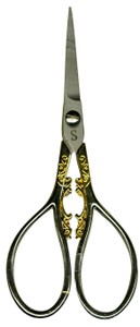 Sullivans 4" Silver and Gold Teardrop Handle Heirloom Embroidery Scissors