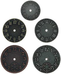 Tim Holtz Idea-Ology Timepieces Clock Faces 5/Pkg