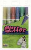 Marvy Uchida DecoFabric Markers 3mm 6/Pkg - Glitter