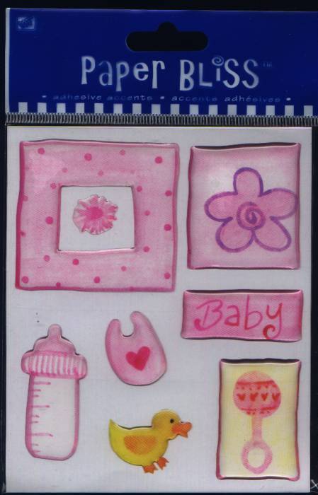 Westrim Paper Bliss epoxy Stickers Baby Girl