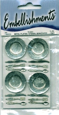 Westrim Miniature Embellishements - Plate & Utensil Sets
