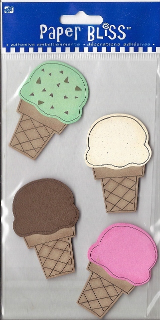 Westrim Paper Bliss Embellishment - Ice Cream Cones