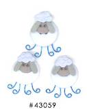 Westrim Paper Bliss Button Embellishment Lambs 3 pc.