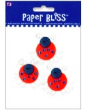 Westrim Paper Bliss Button Embellishment Ladybugs 3 pc