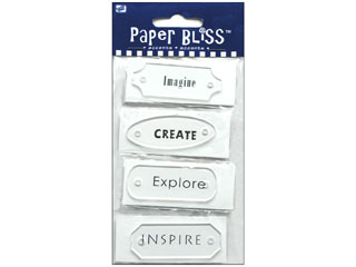 Westrim Paper Bliss Acrylic Embellishment Clear Expressions Labels 8/pk
