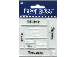 Westrim Paper Bliss Acrylic Embellishment Clear Expressions Words & Phrases 9/pkg