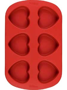 Wilton Silicone Mini Hearts Mold - Six Cavities