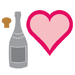 Zip'eSlim Die - Peekaboo Heart & Champagne Bottle