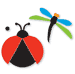Zip'eSlim Die - Spotted Ladybug & Dragonfly