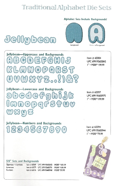 Zip'eCut Alphabet Font Die Set - 5/8" Jellybean Deluxe